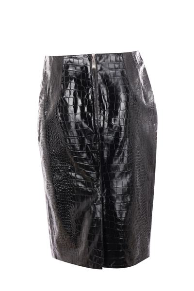  베르사체 미디 스커트 10126301A084471B000 Black - VERSACE