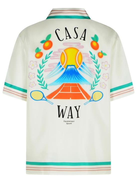 25FW 카사블랑카 반팔 셔츠 MPF25 SH 003 07CASA WAY WHITE - CASABLANCA