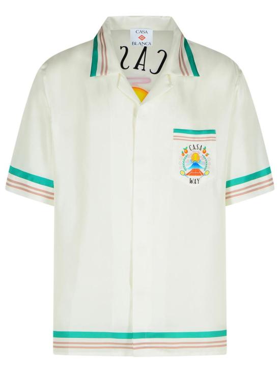 25FW 카사블랑카 반팔 셔츠 MPF25 SH 003 07CASA WAY WHITE