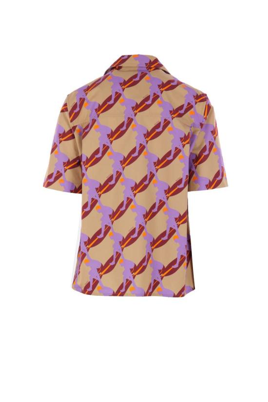 25SS 구찌 프린트 라이트 코튼 포플린 셔츠  821498Z7AMZ2040 BEIGE RED STILL - GUCCI