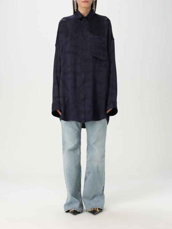 25SS 발렌시아가 셔츠 773300 TRN04 1083 Blue