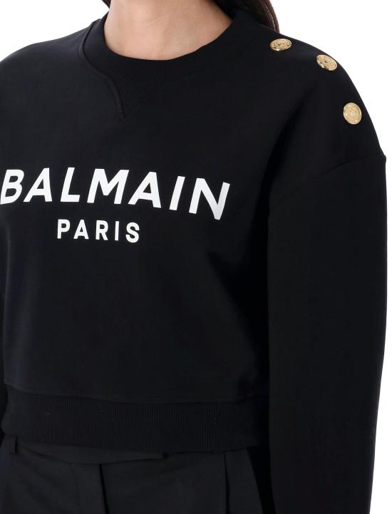 25FW 발망 스웨터 EF1JQ002BB02 EAB BLACK WHITE - BALMAIN
