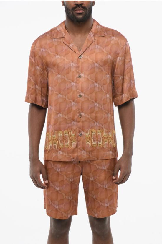  드리스 반 노튼 반팔 셔츠 241 020715 8139 301 Orange