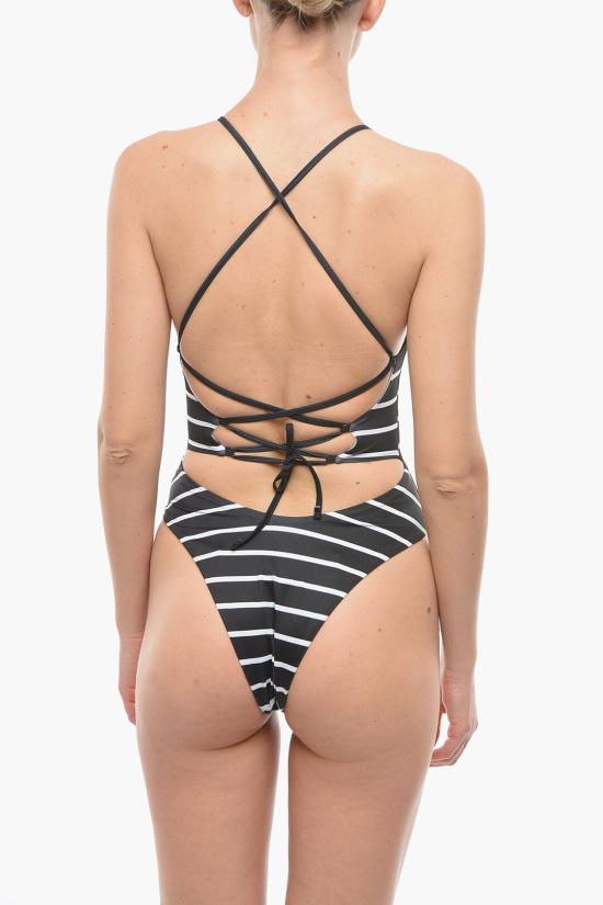  칼라거펠트 원피스 수영복 KL22WOP10 BLACK Black White - KARL LAGERFELD