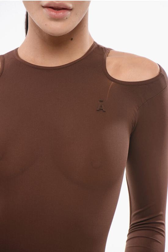  안드레아 아다모 바디수트 티셔츠 ADPS24BO03749169NY 0477 Brown - ANDREA ADAMO