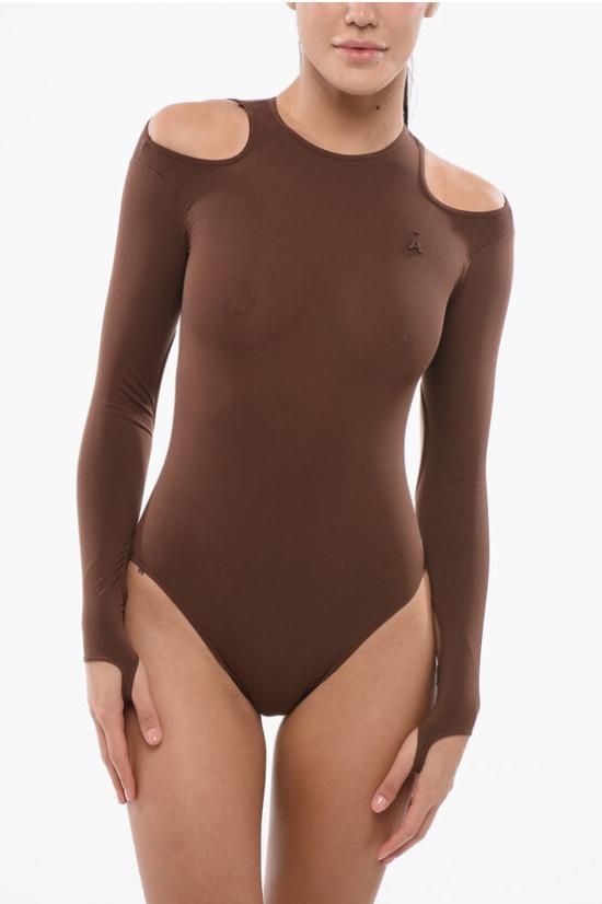  안드레아 아다모 바디수트 티셔츠 ADPS24BO03749169NY 0477 Brown