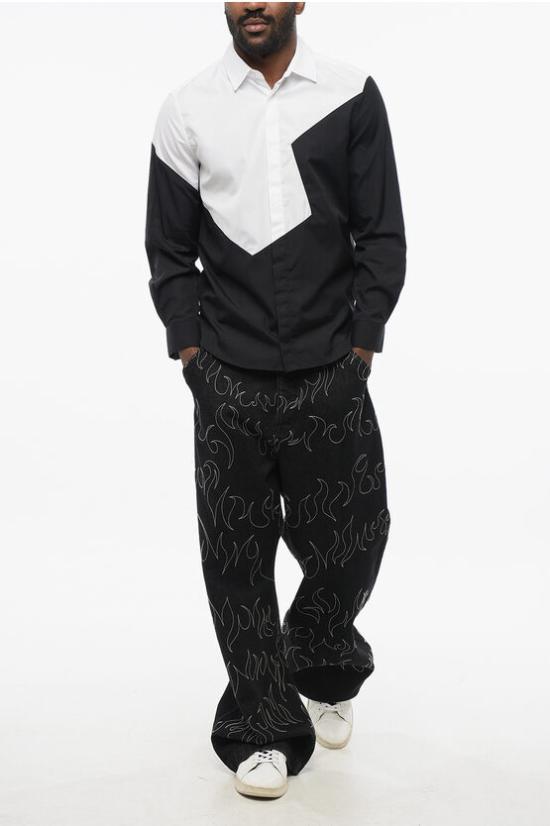  닐바렛 긴팔 셔츠 PBCM149 U019C 526 Black White - NEIL BARRETT