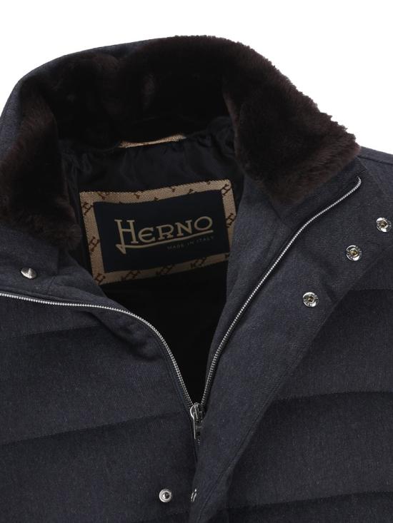 25FW 에르노 캐시미어 실크 모노그램 카코트  PI001310U380879200 AI25 BLUE - HERNO