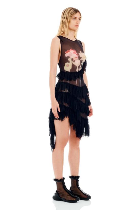 콜리나 스트라다 원피스 네틀 드레스 블랙 플라워 드립 - COLLINA STRADA