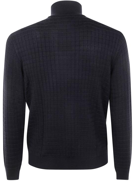 25FW 엠포리오 아르마니 집업 니트 EM003503AF14113 UC001 BLACK - EMPORIO ARMANI