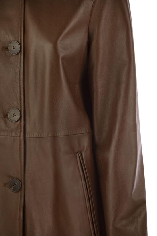 25FW 막스마라 스튜디오 가죽 자켓 2526446021600 002 BROWN - MAX MARA STUDIO