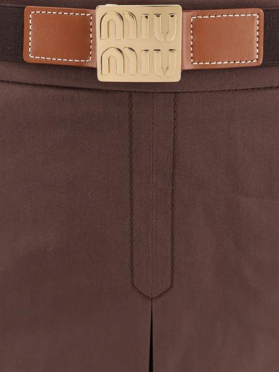 25FW 미우미우 숏 스커트 MG2485SOOO12NS F0324 BROWN - MIU MIU