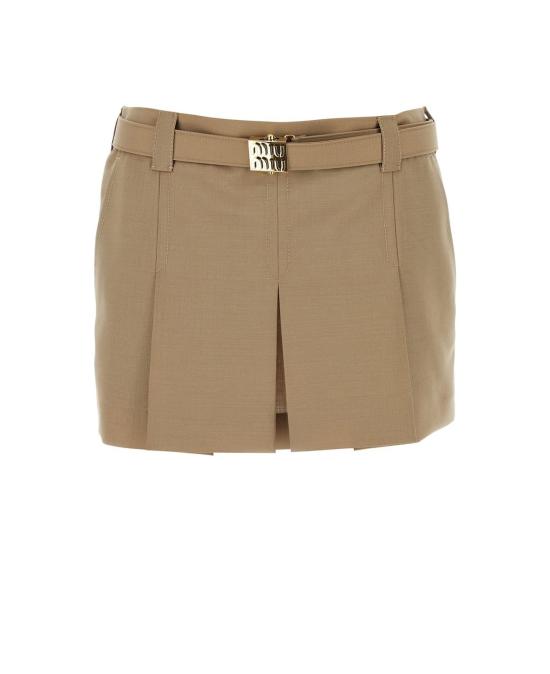  미우미우 숏 스커트 MG2231SOOO12I1 F0050 NOCCIOLA - MIU MIU
