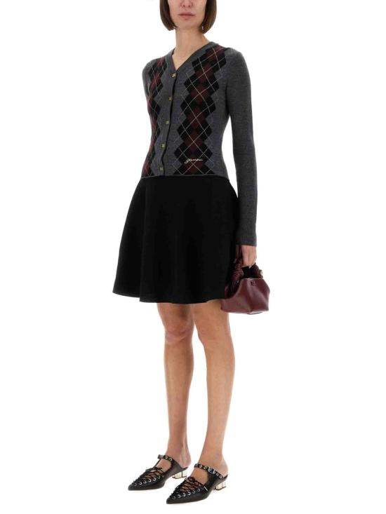 25FW 가니 파인 메리노 아가일 가디건 K2284 523 - GANNI