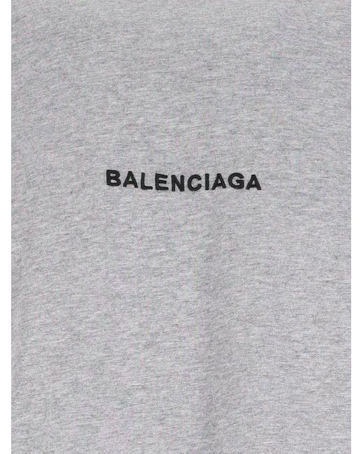 25FW 발렌시아가 유니폼 머치 오버사이즈 티셔츠 831305TSVH41300 grey - BALENCIAGA