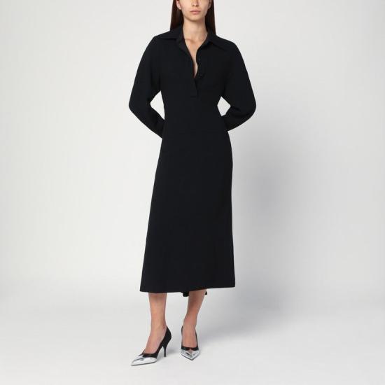 25FW 빅토리아 베컴 롱 원피스 1325WDR006598AVI BLK BLACK