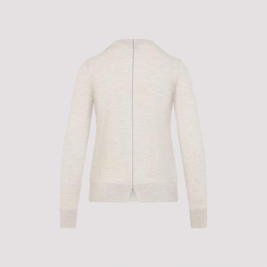 25FW 버버리 쉴드 로고 자수 울 가디건 8103104 A4186 NUDE NEUTRALS - BURBERRY