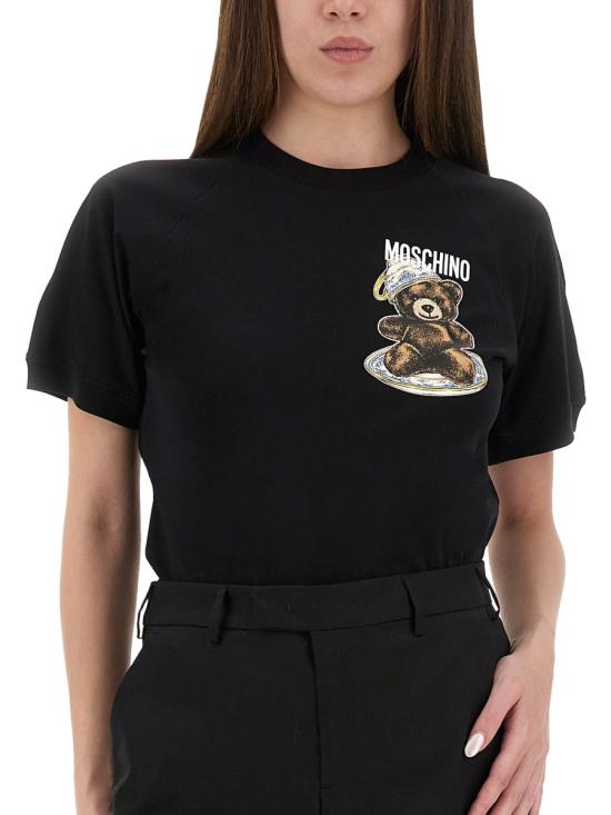 25FW 모스키노 반팔 티셔츠 07255541 1555 BLACK - MOSCHINO