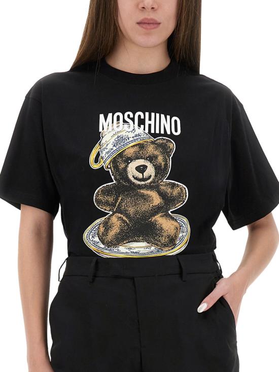 25FW 모스키노 반팔 티셔츠 07245541 1555 BLACK - MOSCHINO