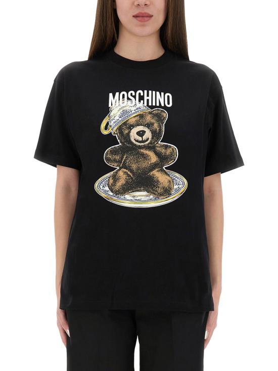 25FW 모스키노 반팔 티셔츠 07245541 1555 BLACK - MOSCHINO