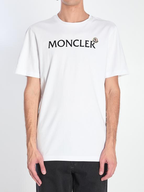 25FW 몽클레어 반팔 티셔츠 K20918C000368390T 001 WHITE