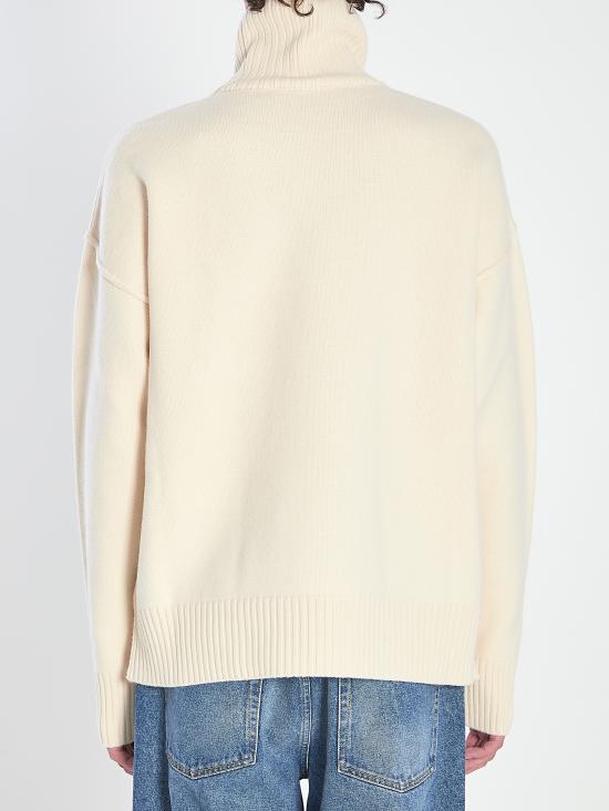 25FW 아미 ADC 터틀넥 스웨터  UKS839018 151 WHITE - AMI