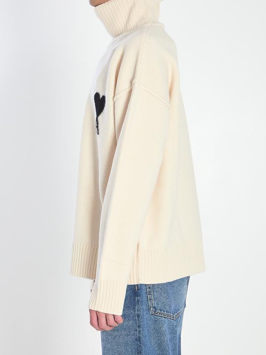 25FW 아미 ADC 터틀넥 스웨터  UKS839018 151 WHITE - AMI