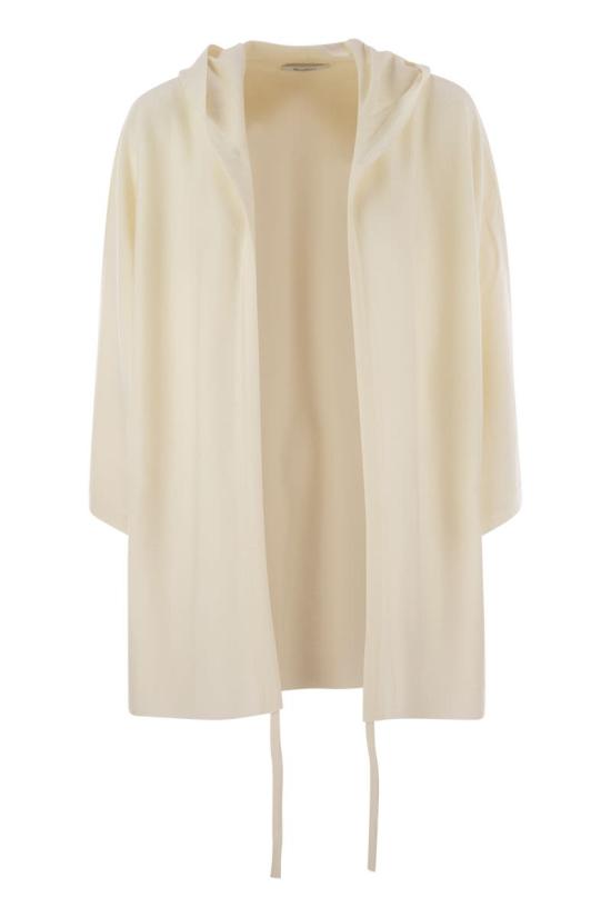 25FW 막스마라 브라운 후드 오픈 프론트 가디건  2521346041600 001 WHITE