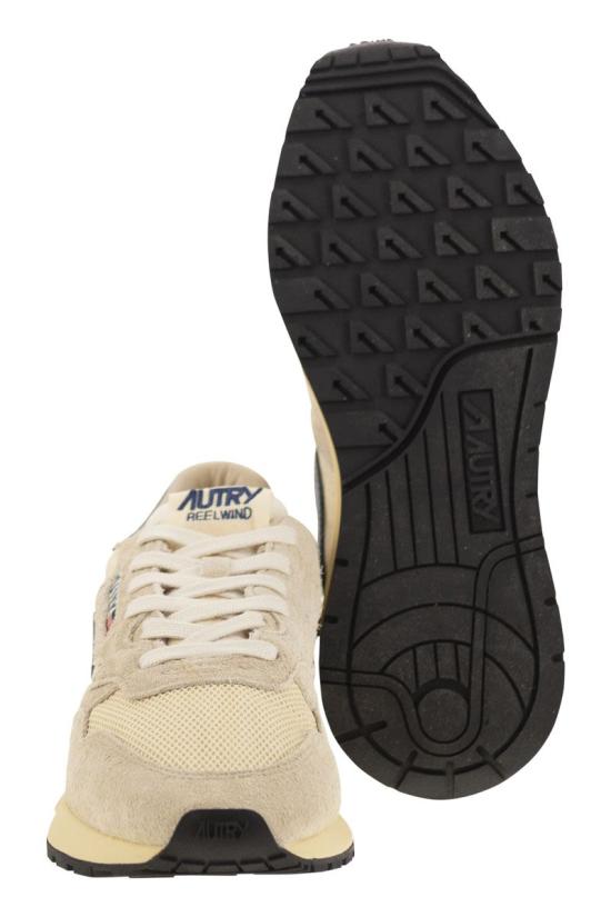 25FW 오트리 릴윈드 로우 나일론 스웨이드 스니커즈 WWLMUT27 BEIGE BLUE - AUTRY