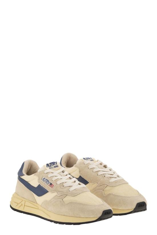 25FW 오트리 릴윈드 로우 나일론 스웨이드 스니커즈 WWLMUT27 BEIGE BLUE - AUTRY
