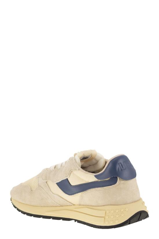 25FW 오트리 릴윈드 로우 나일론 스웨이드 스니커즈 WWLMUT27 BEIGE BLUE - AUTRY