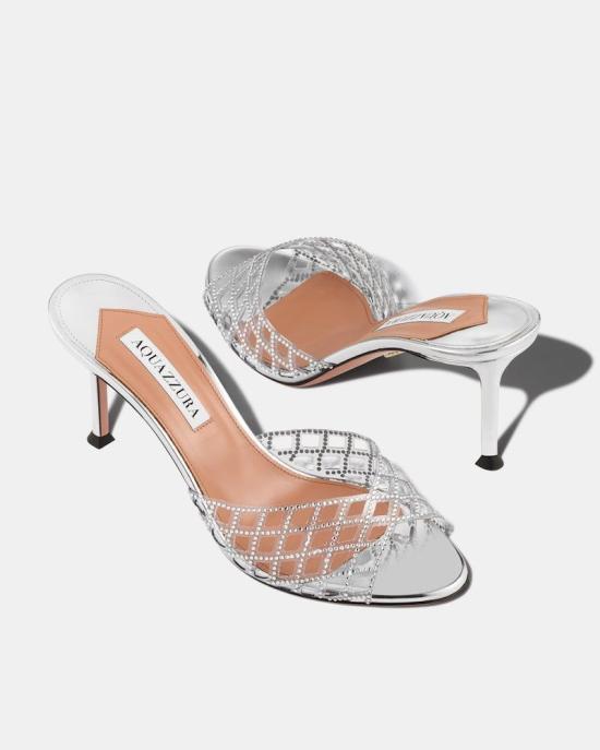 25FW 아쿠아주라 뮬/슬리퍼 LMEMIDM0PSYPSY CCC SILVER - AQUAZZURA