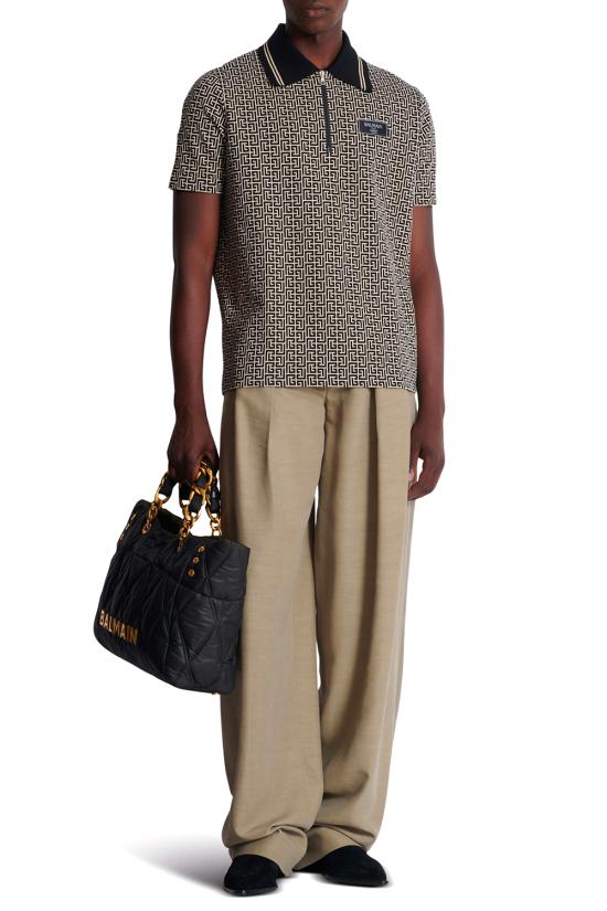 25FW 발망 폴로 티셔츠 EH1GC027BC90 GFE Ivoire noir - BALMAIN