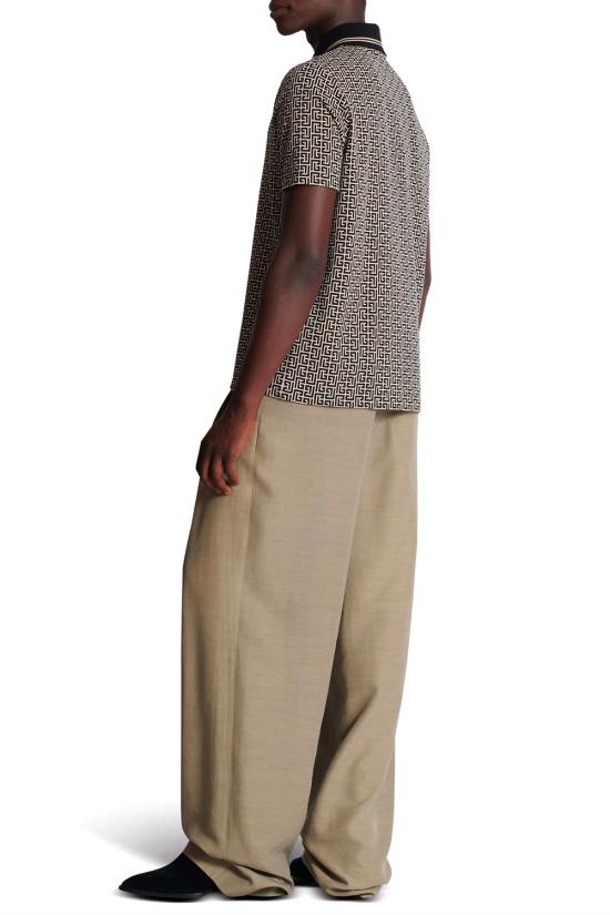 25FW 발망 폴로 티셔츠 EH1GC027BC90 GFE Ivoire noir - BALMAIN