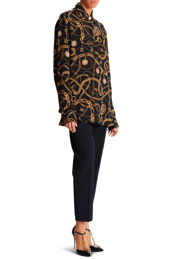 25FW 발망 셔츠 FF1HS435SF00 EAD NOIR OR - BALMAIN