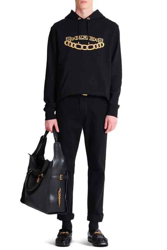 25FW 발망 긴팔 티셔츠 FH1JT047GE97 EAD NOIR OR - BALMAIN