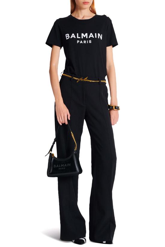 25FW 발망 반팔 티셔츠 BF1EF005BB02 EAB NOIR BLANC - BALMAIN