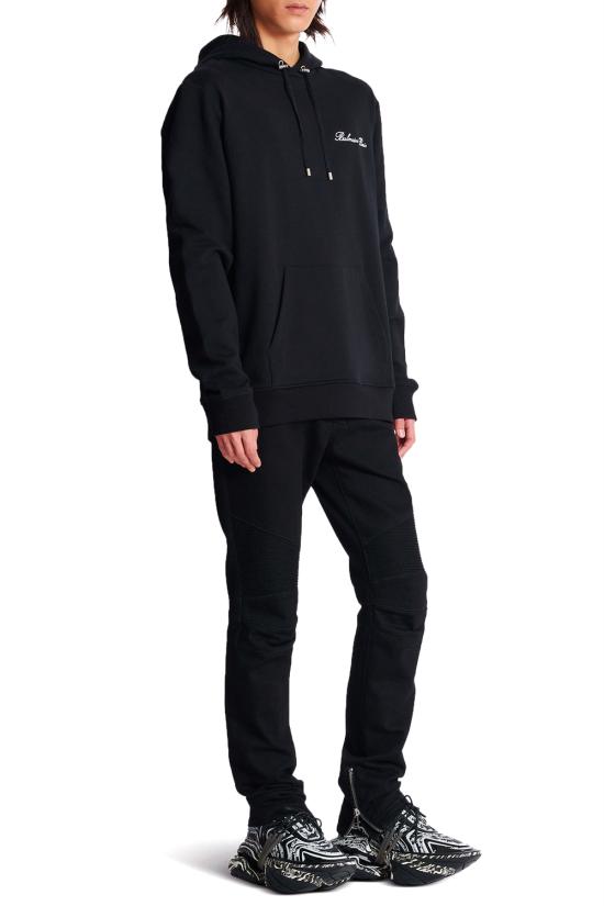 25FW 발망 긴팔 티셔츠 DH1JT047BC78 EAB NOIR BLANC - BALMAIN