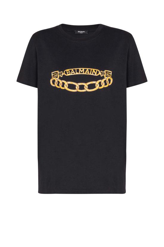 25FW 발망 반팔 티셔츠 FF1EF004GE97 EAD NOIR OR