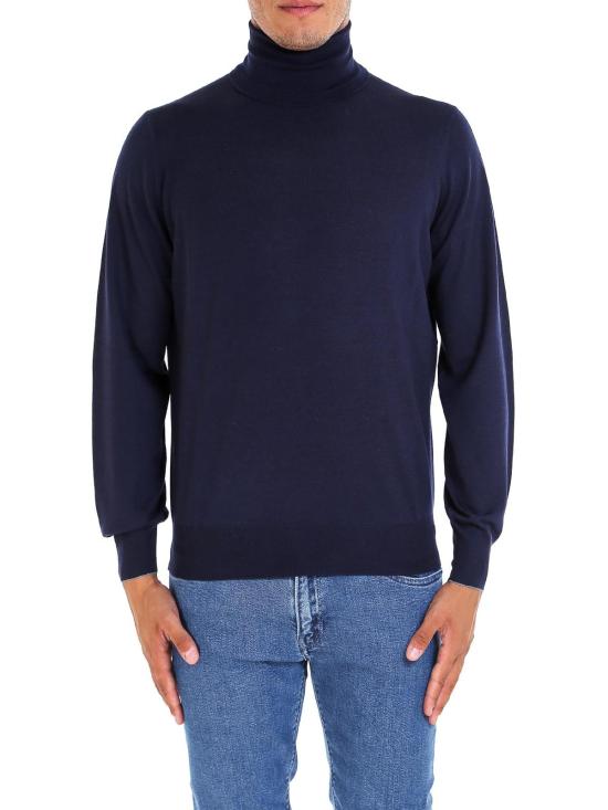 26FW 브루넬로 쿠치넬리 롤 넥 스웨터 M2400103CW425 BLUE - BRUNELLO CUCINELLI
