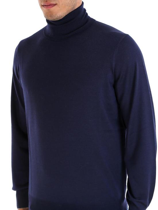 26FW 브루넬로 쿠치넬리 롤 넥 스웨터 M2400103CW425 BLUE - BRUNELLO CUCINELLI