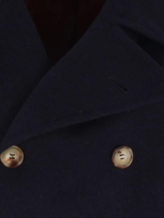 25FW 브루넬로 쿠치넬리 울 플라넬 피코트 MY4967029 CX200 BLU - BRUNELLO CUCINELLI