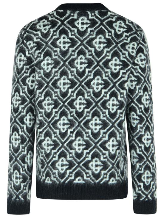 25FW 카사블랑카 스웨터 MPF25 KW 1004 02MONOGRAM Black - CASABLANCA