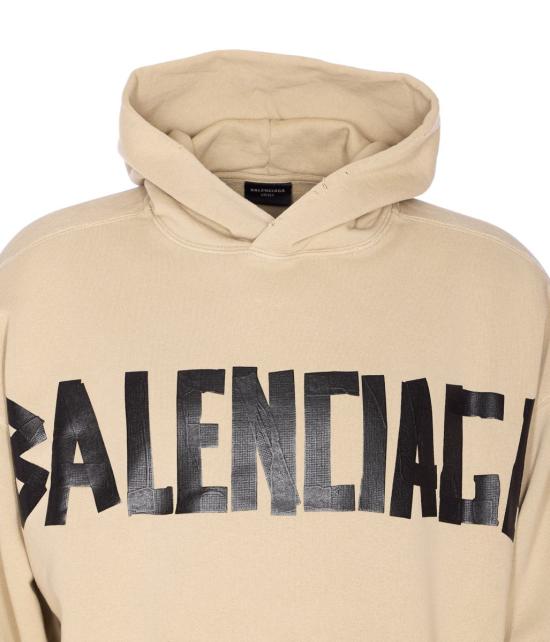 25FW 발렌시아가 테이프 포켓 후디 후드 티셔츠 744441TSV869501 Beige - BALENCIAGA