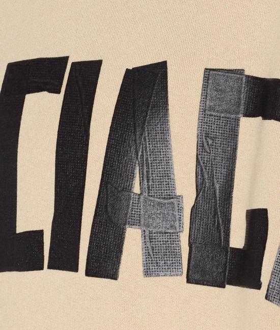 25FW 발렌시아가 테이프 포켓 후디 후드 티셔츠 744441TSV869501 Beige - BALENCIAGA