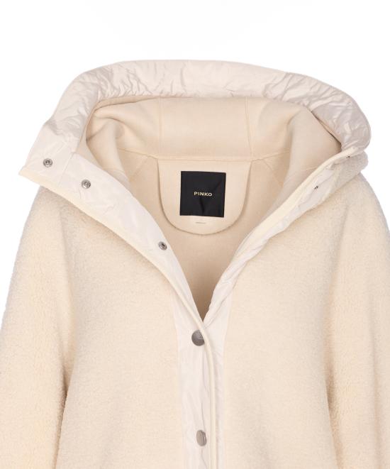 25FW 핑코 CAPPERI 카페리 테디 이펙트 쇼트 피코트 105473 A2QCC00 White - PINKO