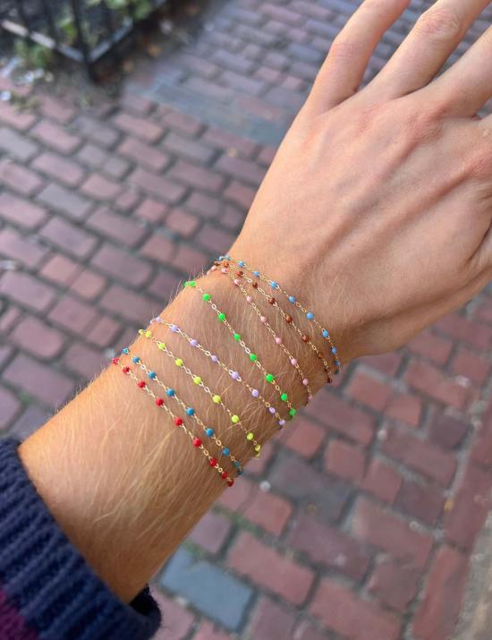  지지 끌로조 바디 주얼리 Gigi Clozeau 6.7" 클래식 Gigi 브레이슬릿 라임/옐로우 골드 - GIGI CLOZEAU