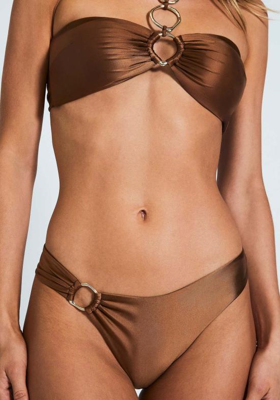  데본 윈저 비키니 수영복 캠든 바텀 시나몬 새틴 - DEVON WINDSOR