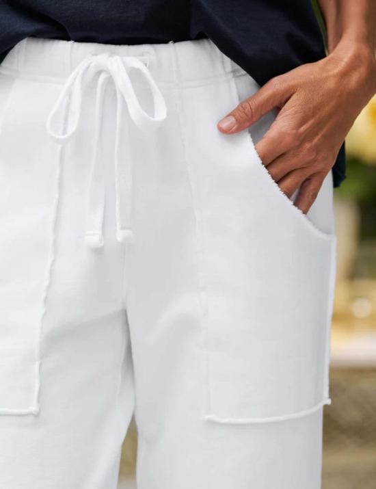  프랭크 앤 에일린 크롭 팬츠 프랭크 앤 아일린 페니 패치 포켓 스웨트팬츠 화이트 - FRANK & EILEEN