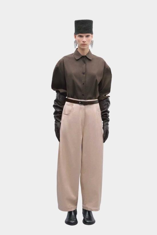  코데라 스트레이트 팬츠 새틴 커브 팬츠 피치